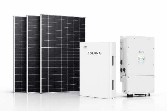 Imagen de Kit solar híbrido con inyección a la red Deye 12kw + paneles + batería , 12kw nominal- 24Kva pico (sólo 10s)- 18Kw en paneles 