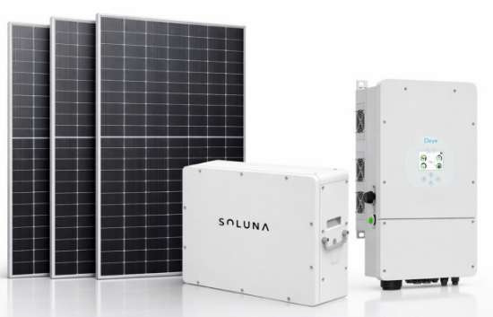 Imagen de Kit solar híbrido con inyección a la red Deye 6kw + paneles + batería , 6kw nominal- 12Kva pico (sólo 10s)- 9kw en paneles 